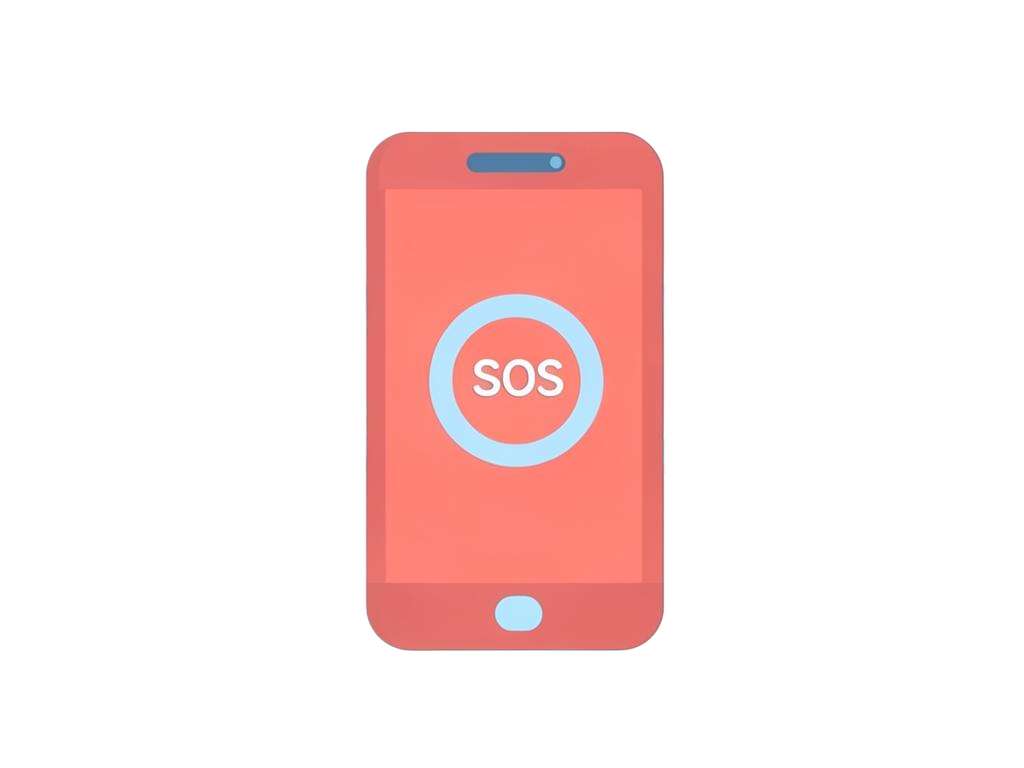 A phone showing a large emergency SOS button